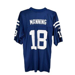 Reebok NFL Indianapolis Colts #18 Peyton Manning Mens L On Field Home Jersey